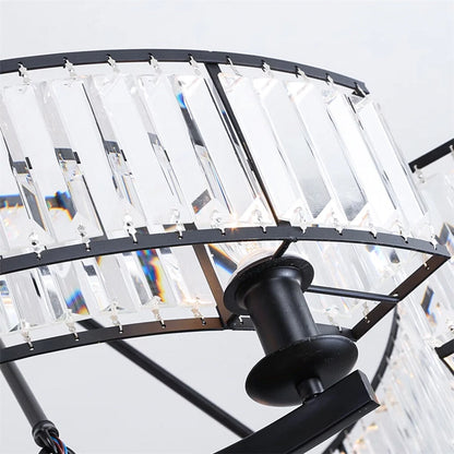 Black Crystal Chandelier with 6 E14 LED Lights