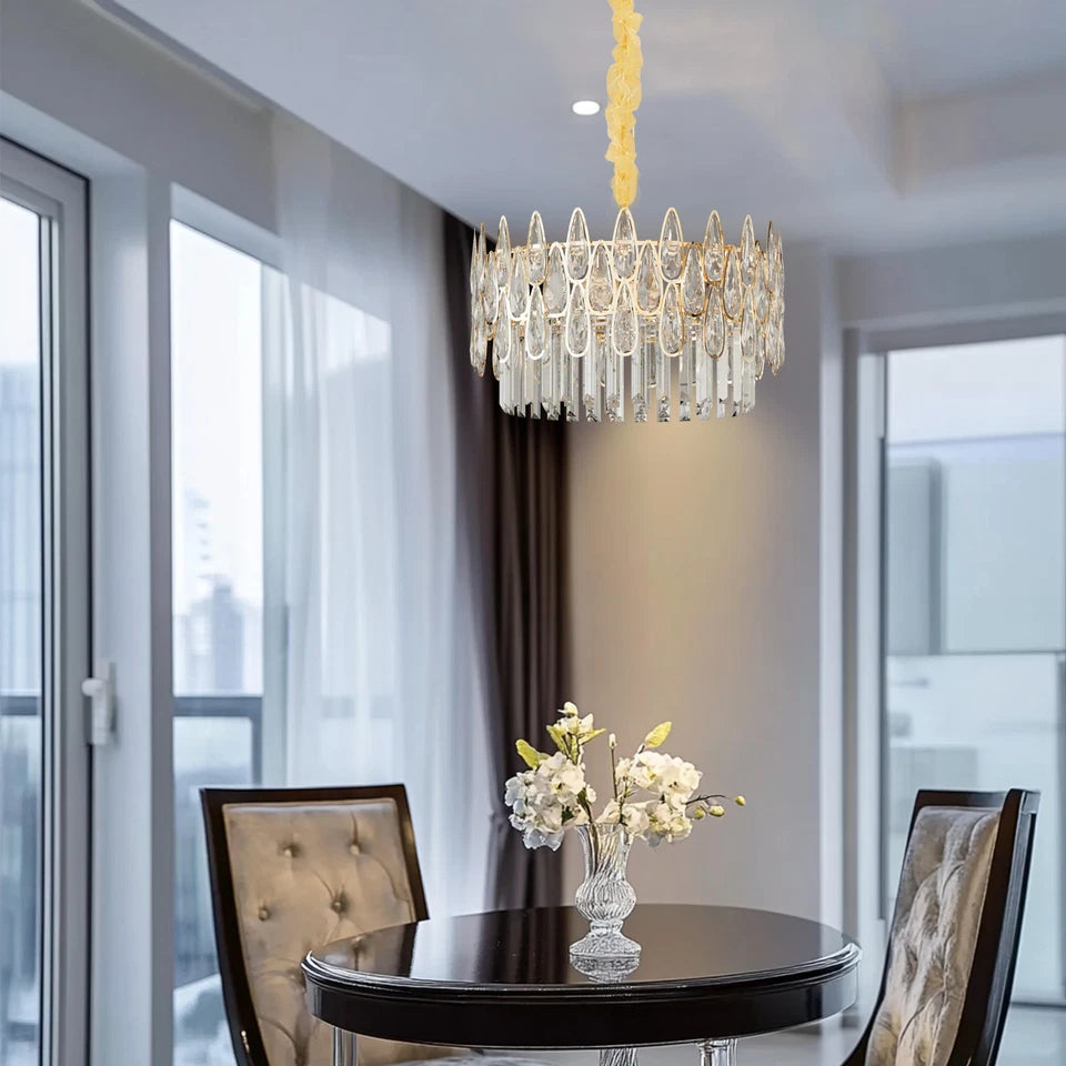 40cm Round Crystal Chandelier with Warm Glow
