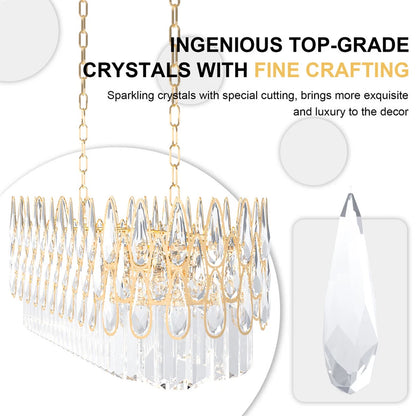 80cm Gold Crystal Chandelier with 3 Light Settings