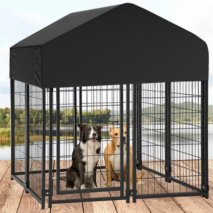 Roofed Outdoor Dog Enclosure for Safe Containment(XS)