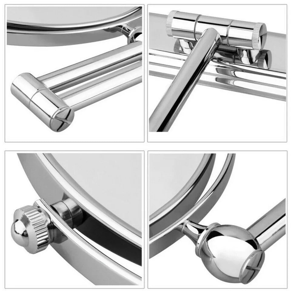 Chrome Wall Mount Double Sided Magnifying Mirror