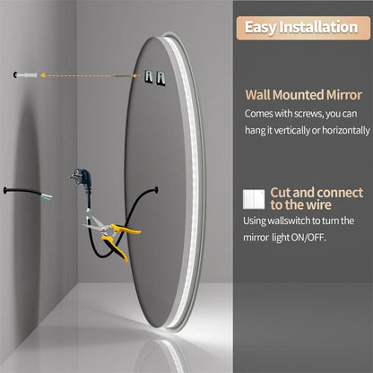 Modern Touchscreen LED Mirror with Memory Feature
