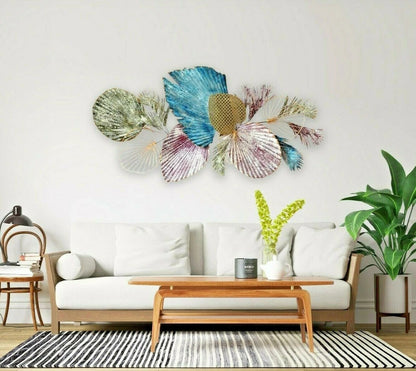 Purple Leaf Metal Wall Art with Leaf Design for Indoor and Outdoor Decor