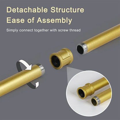 Heavy Duty Clothes Rack Wall Mounted Hanging Garment Rack Gold Metal Closet Rod
