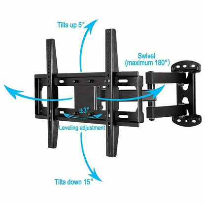 Full Motion TV Wall Mount with Swivel Tilt Extension for 23–55" Flat Screens Corner Fit Capability