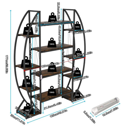 Tall Half Moon Plant Shelf with Grow Lights for Indoor Use