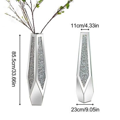 Luxury Crushed Diamond Floor Vase – Modern Floral Display