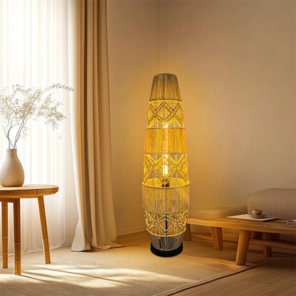 Natural Rattan Handcrafted LED Floor Lamp 93.5cm