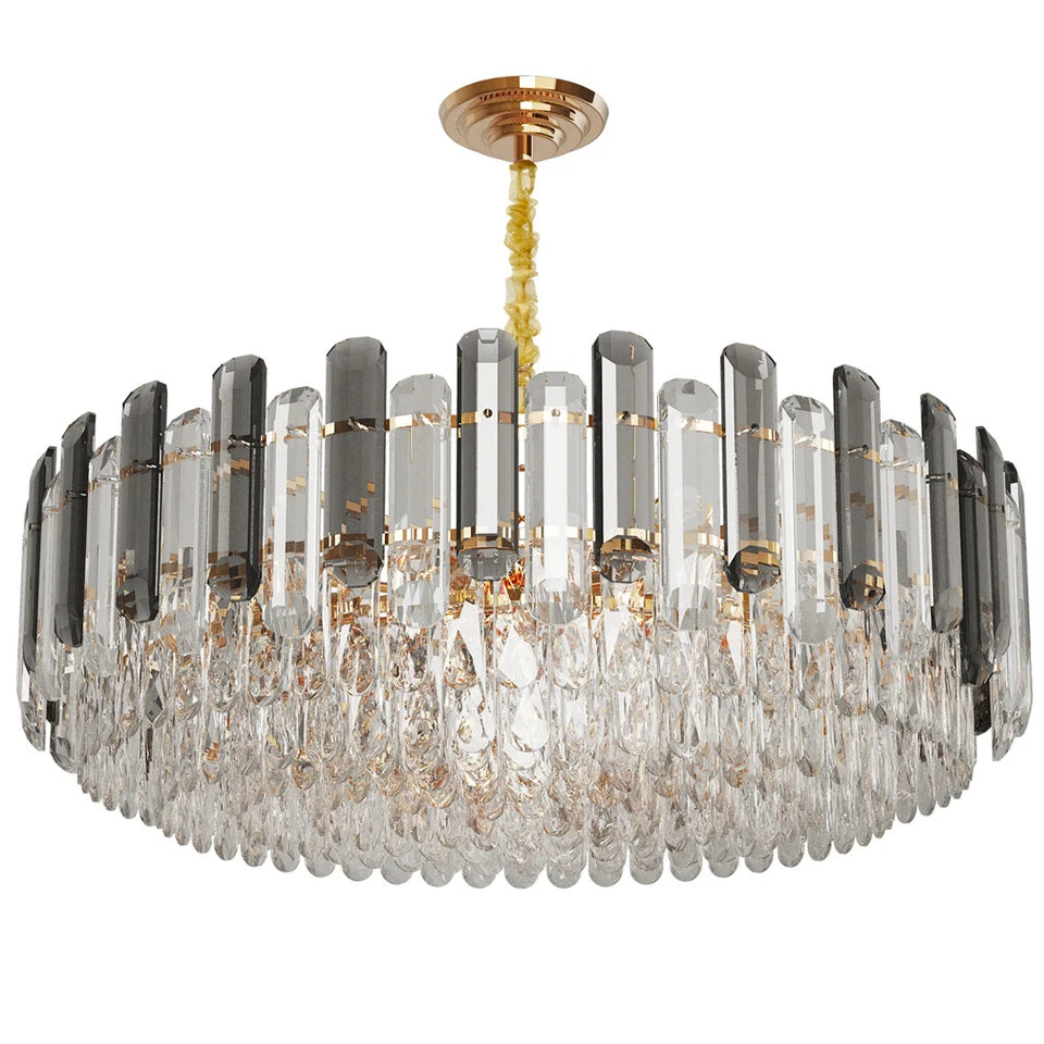 80cm Gold Crystal Ceiling Chandelier with 8 Bulbs