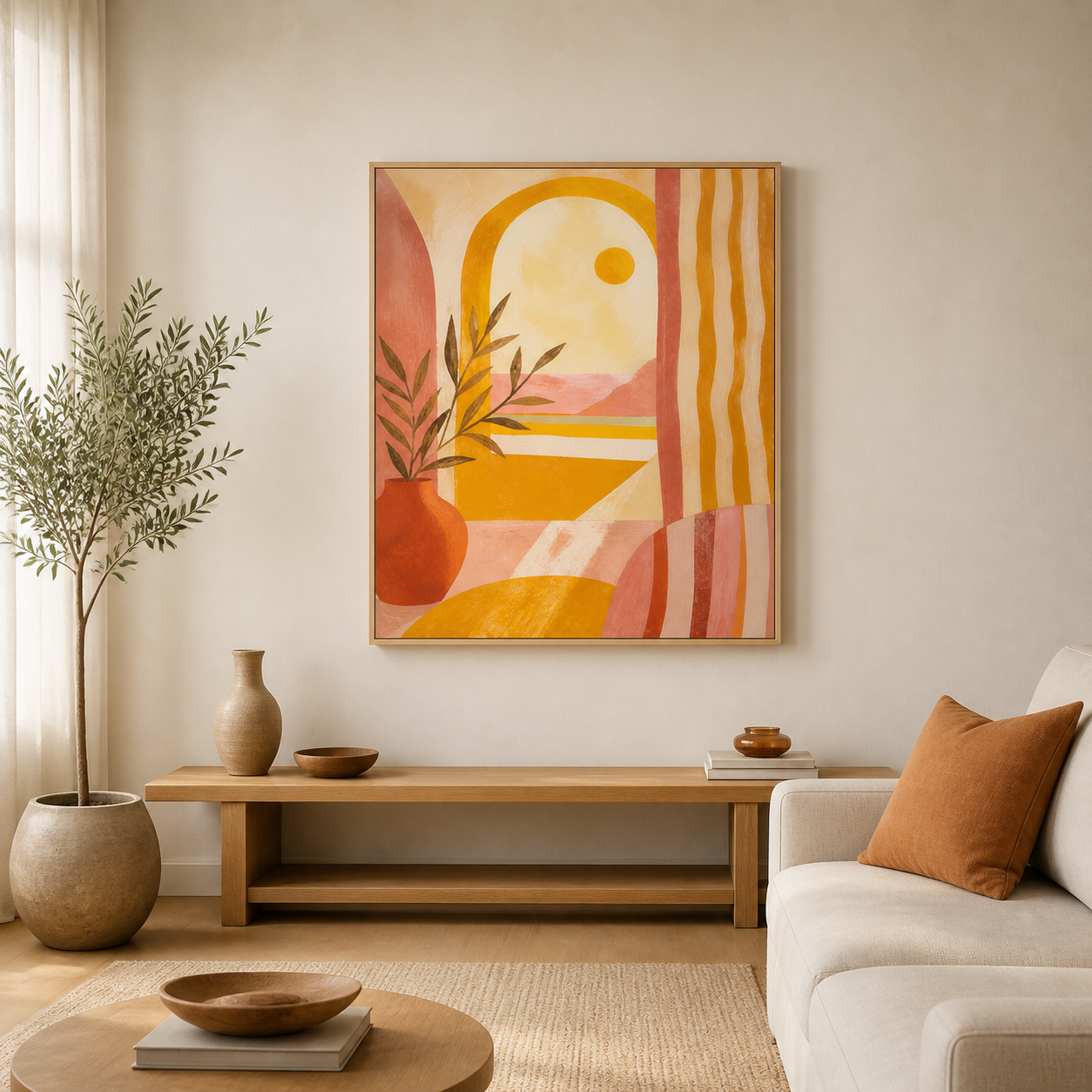 Saffron Window birch floating frame lifestyle view