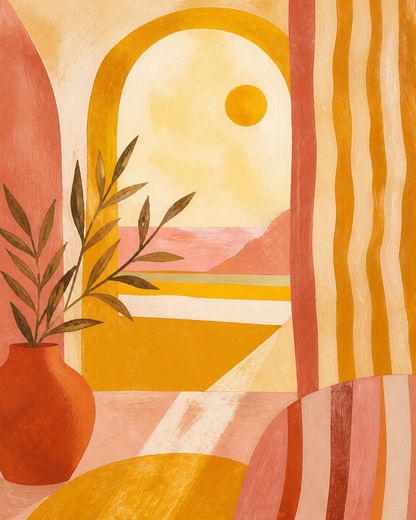 Saffron Window abstract canvas artwork