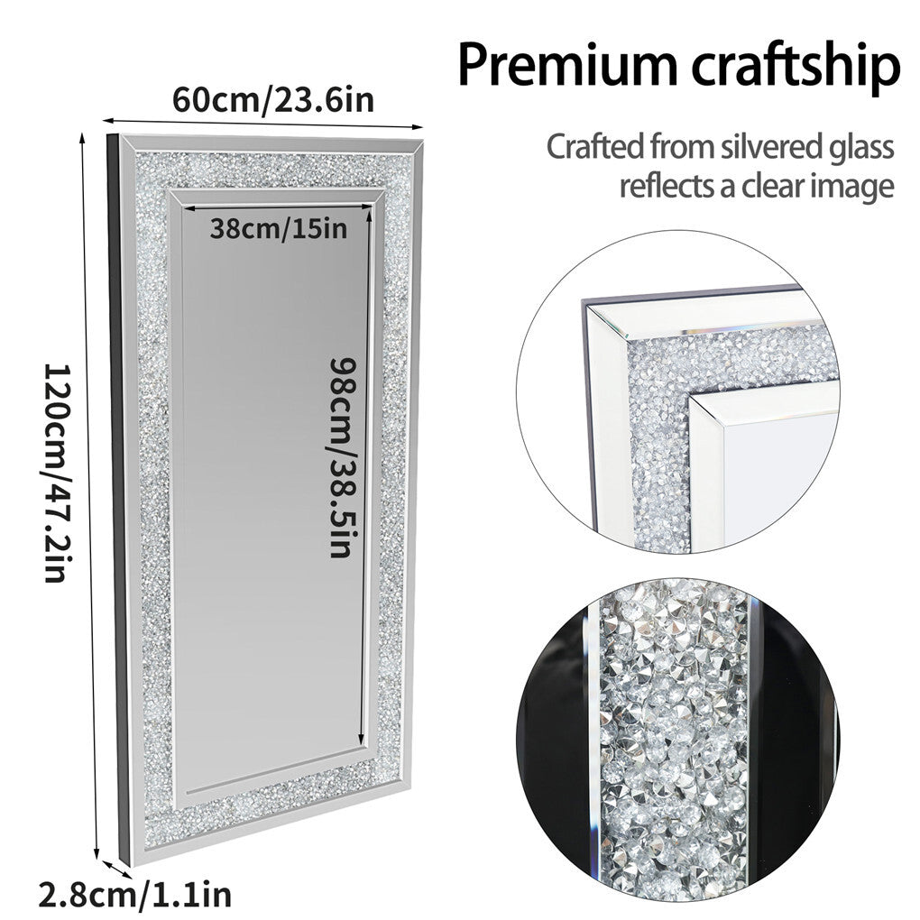 Modern Jeweled Full Length Mirror