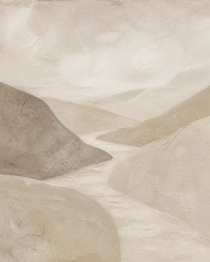 Soft Earth Passage neutral abstract artwork detail
