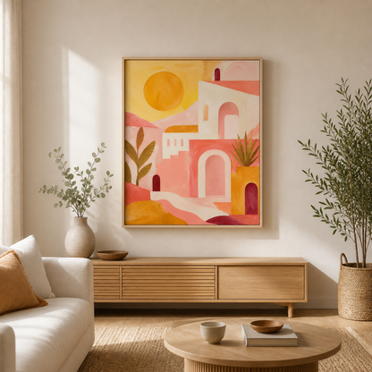 Sunlit Bungalow birch floating frame lifestyle view
