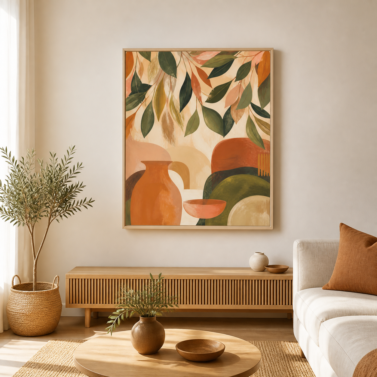Terracotta Canopy birch floating frame lifestyle view