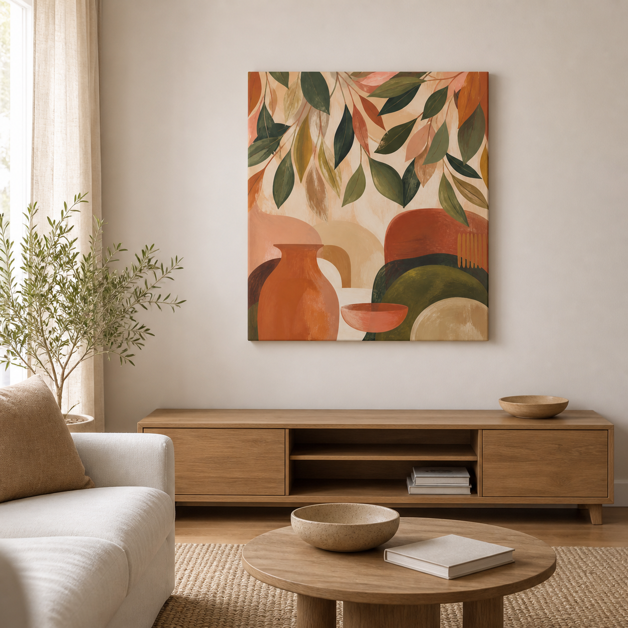Terracotta Canopy stretched canvas lifestyle view