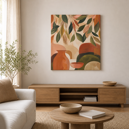 Terracotta Canopy stretched canvas lifestyle view