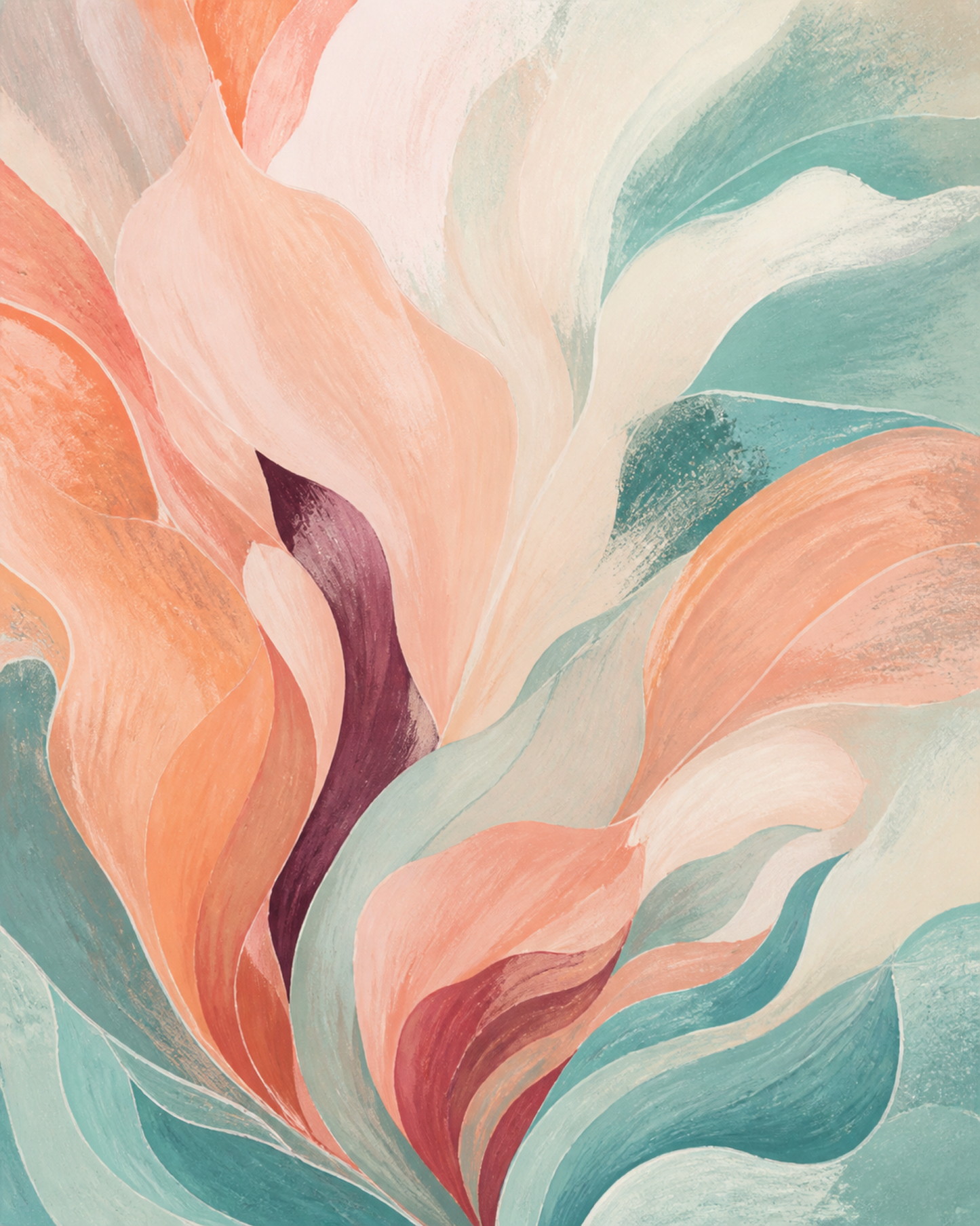 Tidal Bloom artwork formatted for 40 by 50 centimetre canvas