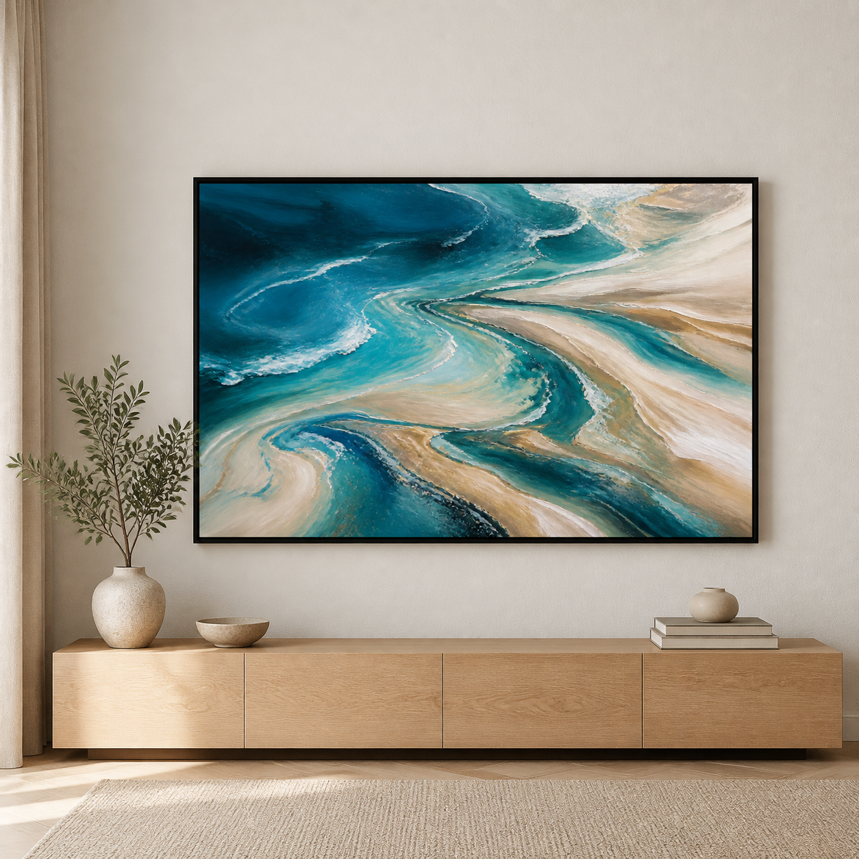 Tidal Blue black floating frame landscape lifestyle view