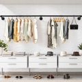 Wall Mounted Clothes Rack, 180cm Industrial Pipe Garment Rail