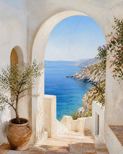 Whitewashed Cove coastal artwork detail