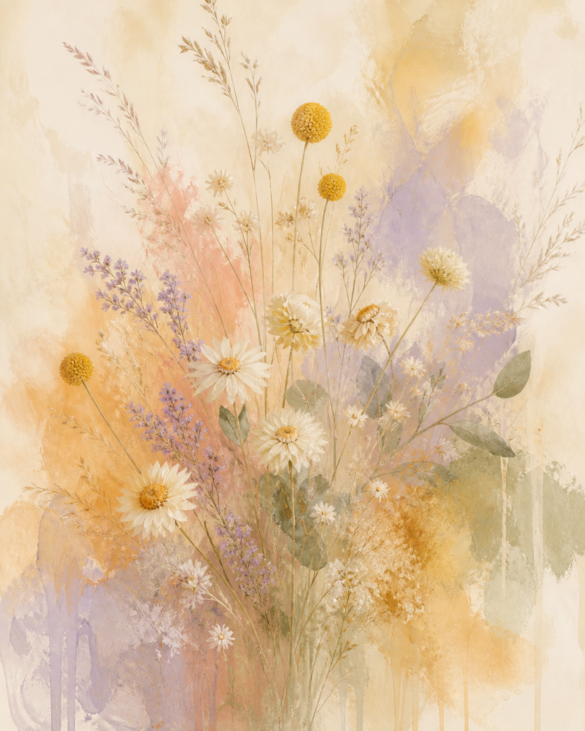 Wildflower Veil artwork formatted for 40 by 50 centimetre canvas