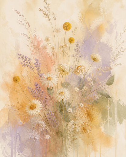 Wildflower Veil artwork formatted for 40 by 50 centimetre canvas