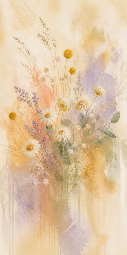 Wildflower Veil artwork formatted for 60 by 120 centimetre canvas