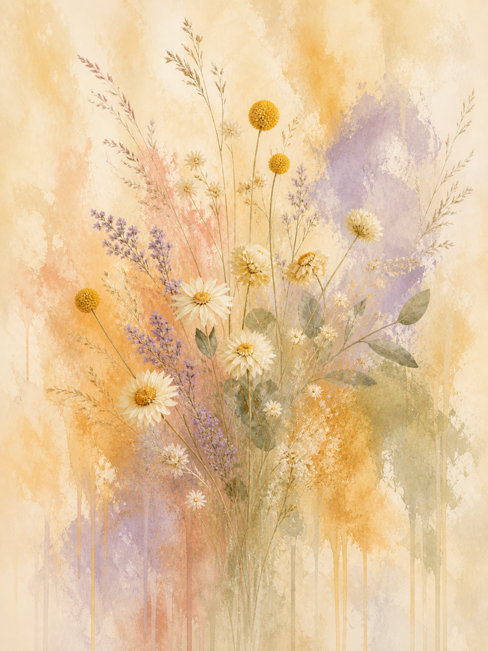 Wildflower Veil artwork formatted for 60 by 80 centimetre canvas