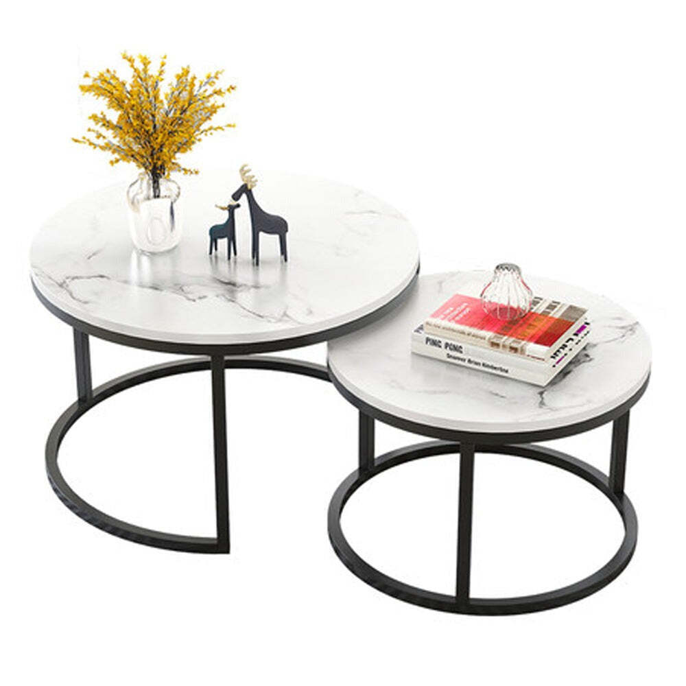 Discover Luxury with a Set of 2 Nesting Marble Coffee Tables - Elegant ...