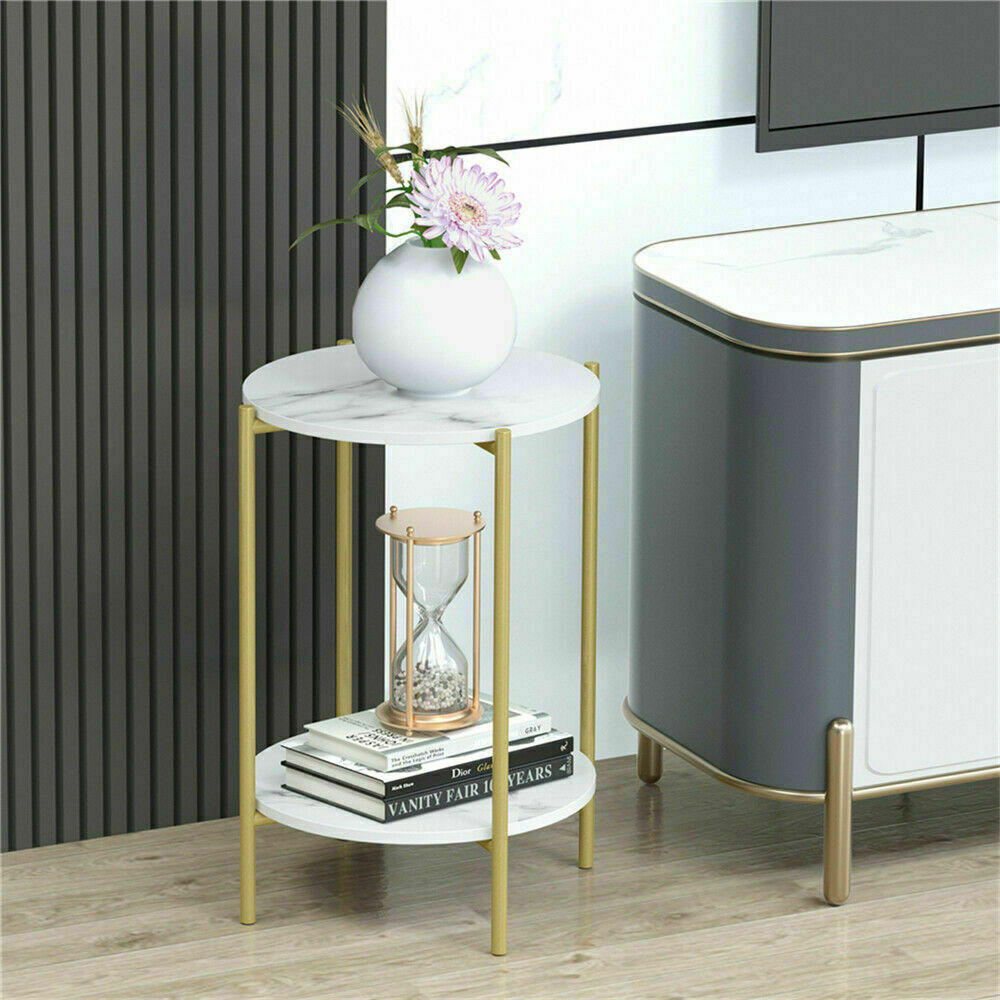 Marble Accent Table with Shelf AU